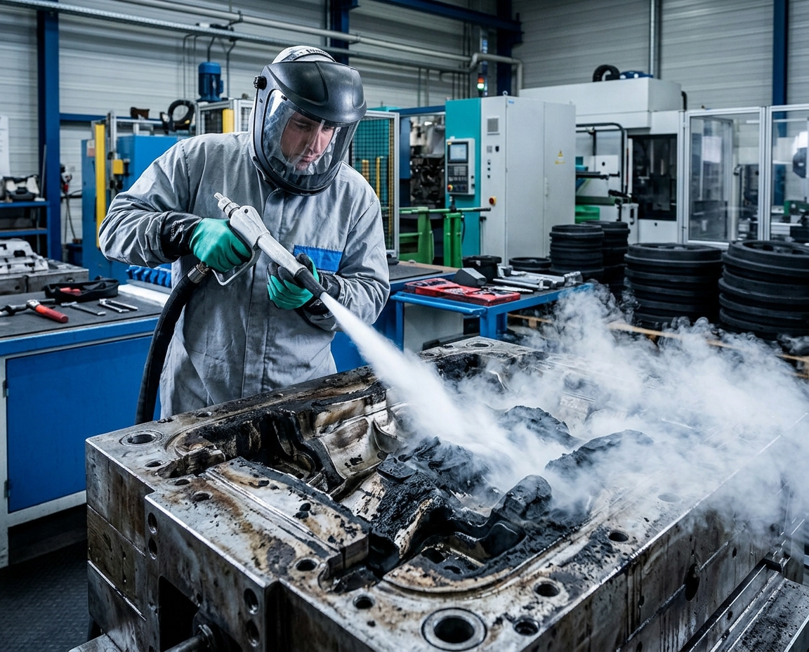 Dry Ice Blasting Cleaning in Rubber Manufacturing